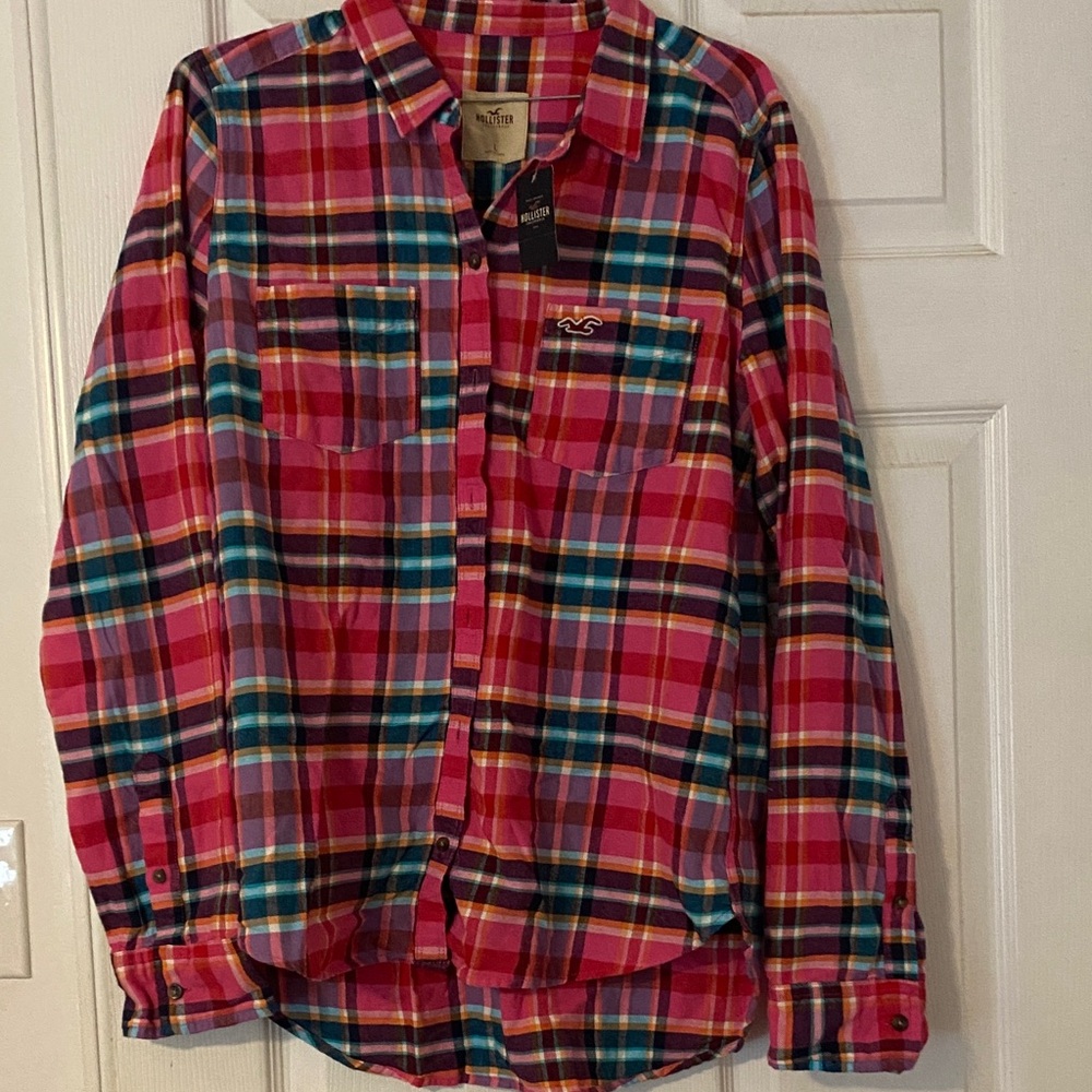 Hollister Junior Girl Multicolor Plaid Button-Down Shirt